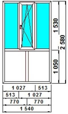 Остекление полутораметровой лоджии от потолка до пола с одной створкой, без обшивки, система: Schmitz, заполнения: 24 4х16х4 (ст/п 24), SP24 (сэндвич 24 мм) Добрые Окна торгово-монтажная компания