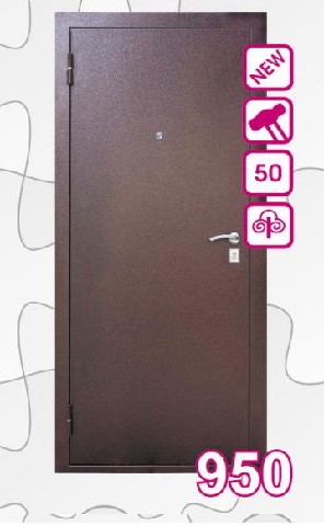 Дверь стальная TOODOORS Модель 950 (металл/металл), 1 замок, минплита, полотно - 50 мм от ООО «АБЕЛИЯ»