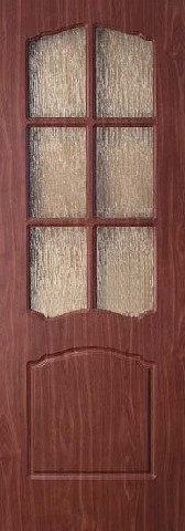 Дверь межкомнатная из ПВХ: по периметру древесина (сосна), полость - полное заполнение древесины, отделка - плёнка ПВХ (Германия). Размеры дверных полотен: 550/600 х 1900 мм, 600/700/800/900 х 2000 мм. Толщина полотна: 40 мм. Лилия. Со стеклом от ООО «АБЕЛИЯ»
